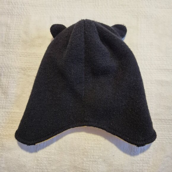 Boston Bruins boys fleece lined toddler knit hat with ears, VGUC - Picture 2 of 4